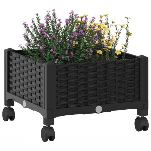 Havekrukke på hjul - sort PP 40 × 40 × 29 cm