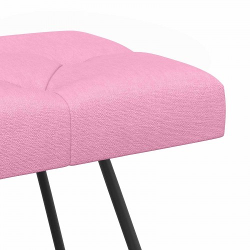 Bænk med knap-tufting i stof - lyserød, 110 × 40 × 46 cm