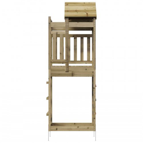 Legetårn i brun - 85 × 52,5 × 238 cm i massiv imprægneret træ
