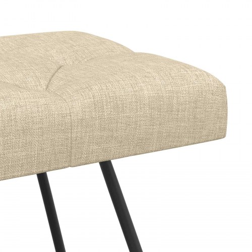 Bænk med knap-tufting i stof - creme, 110 × 40 × 46 cm