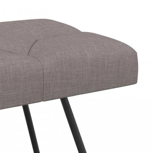 Bænk med knap-tufting i stof - gråbrun, 110 × 40 × 46 cm
