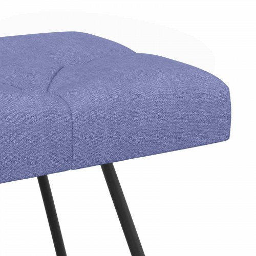 Bænk med knap-tufting i stof - jeansblå, 80 × 40 × 46 cm