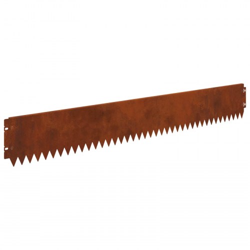 Plænekant 10 stk - 103 × 15 cm i rustfarvet stål