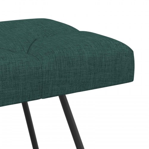 Bænk med knap-tufting i stof - mørkegrøn, 80 × 40 × 46 cm