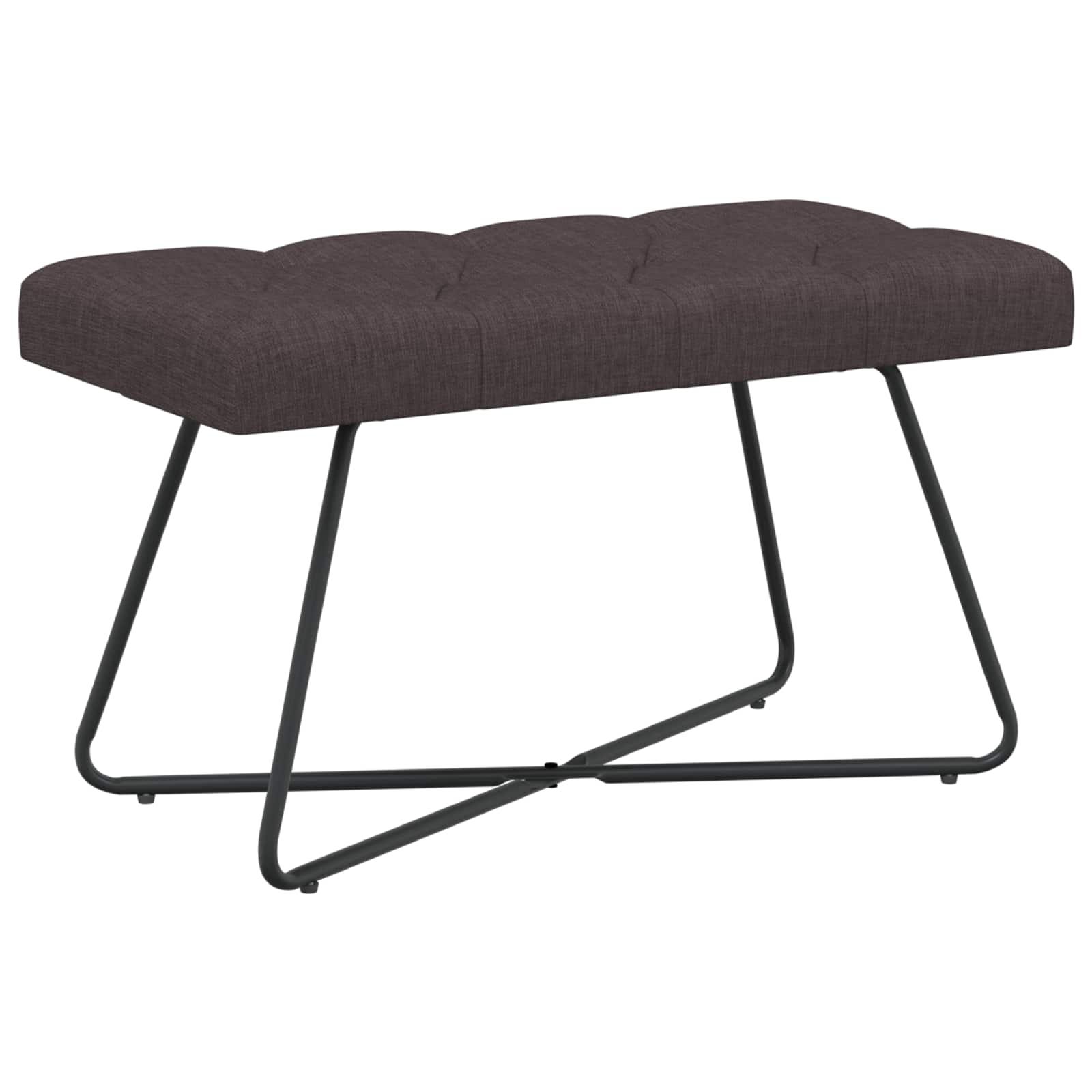 Bænk med knap-tufting i stof - mørk brun 80 × 40 × 46 cm billede
