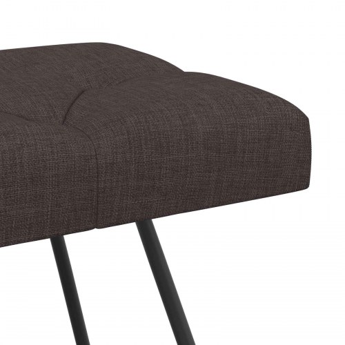 Bænk med knap-tufting i stof - mørk brun 80 × 40 × 46 cm