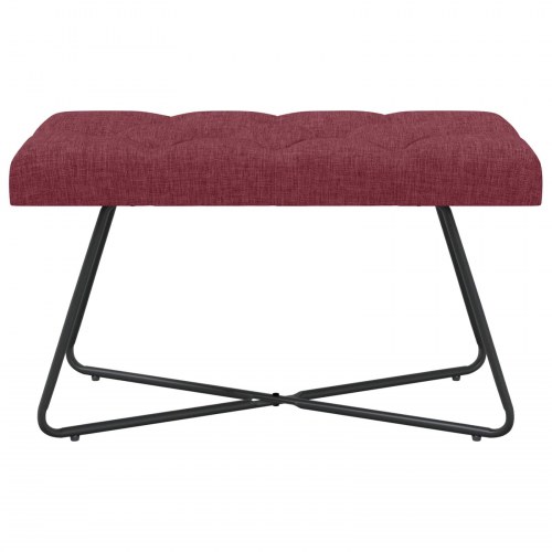 Bænk med knap-tufting i stof - vinrød, 80 × 40 × 46 cm