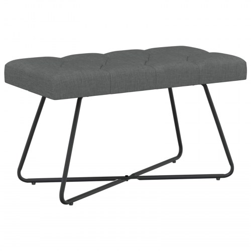 Bænk med knap-tufting i stof - mørkegrå, 80 × 40 × 46 cm