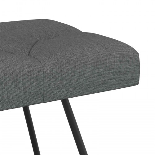Bænk med knap-tufting i stof - mørkegrå, 80 × 40 × 46 cm