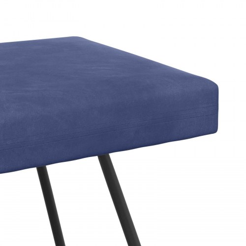 Polstret bænk i velour - politi blå, 110 × 40 × 45 cm