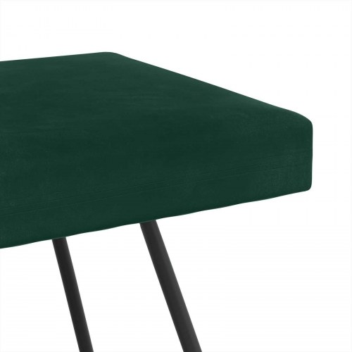 Bænk i velour - mørkegrøn, 110 × 40 × 45 cm med krydsben