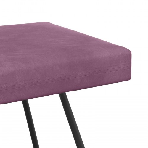 Bænk i velour - lilla, 80 × 40 × 45 cm med krydsben