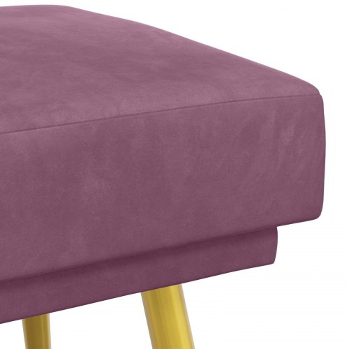 Dobbeltlagret bænk i velour - lilla, 120 × 45 × 46 cm