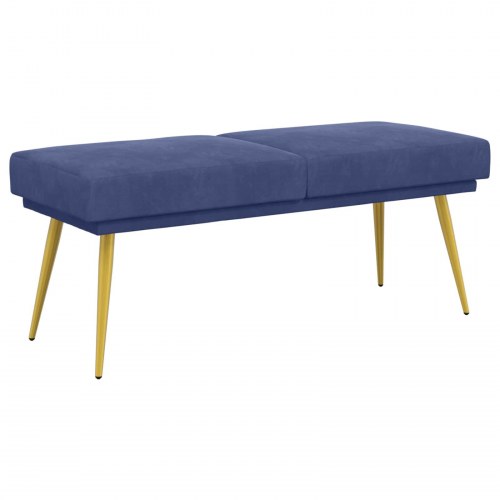 Dobbeltlagret bænk i velour - politi blå, 120 × 45 × 46 cm