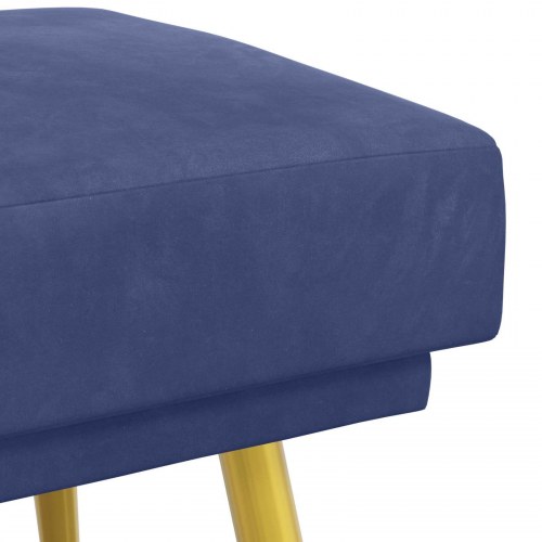 Dobbeltlagret bænk i velour - politi blå, 120 × 45 × 46 cm
