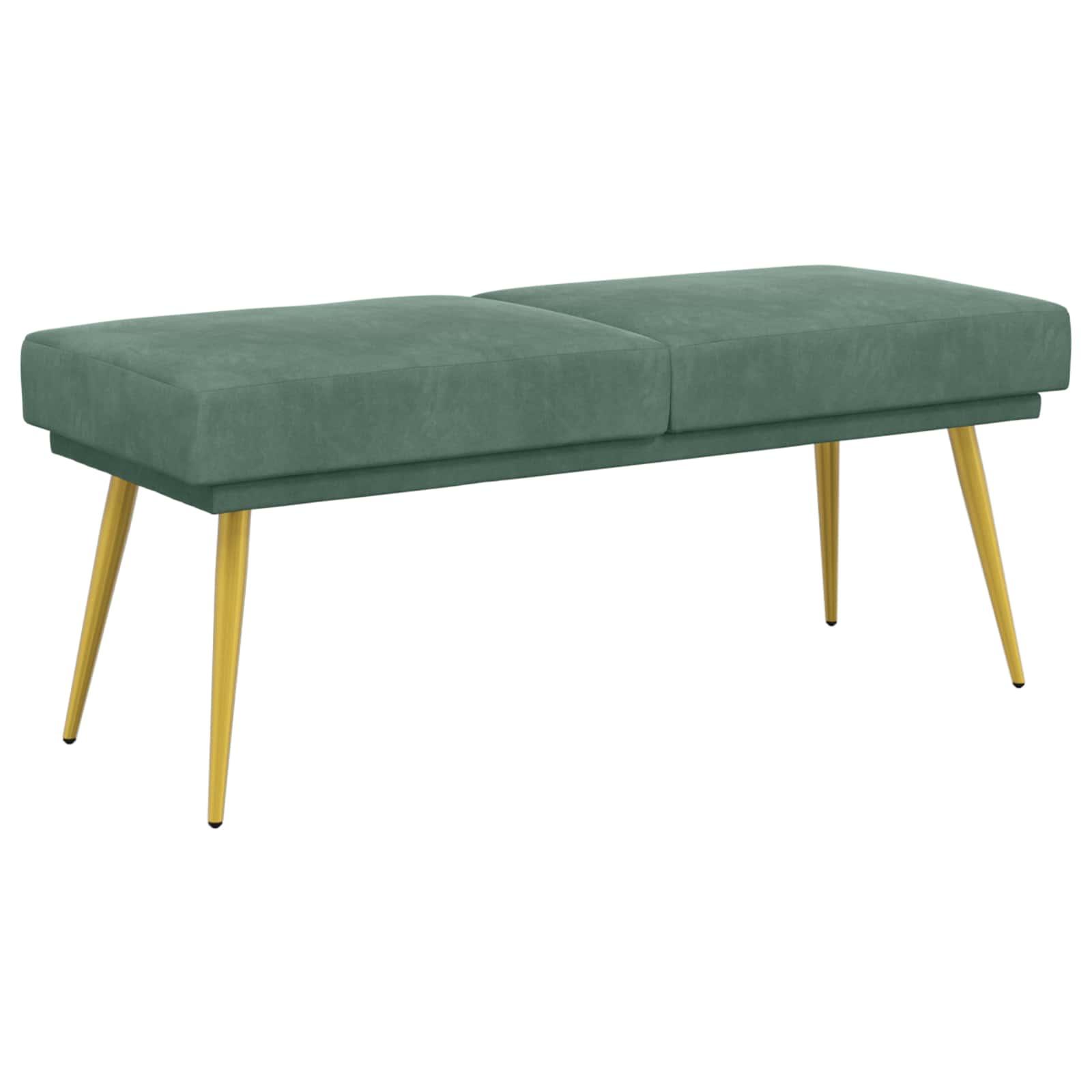 Dobbeltlagret bænk i velour - havgrøn, 120 × 45 × 46 cm billede