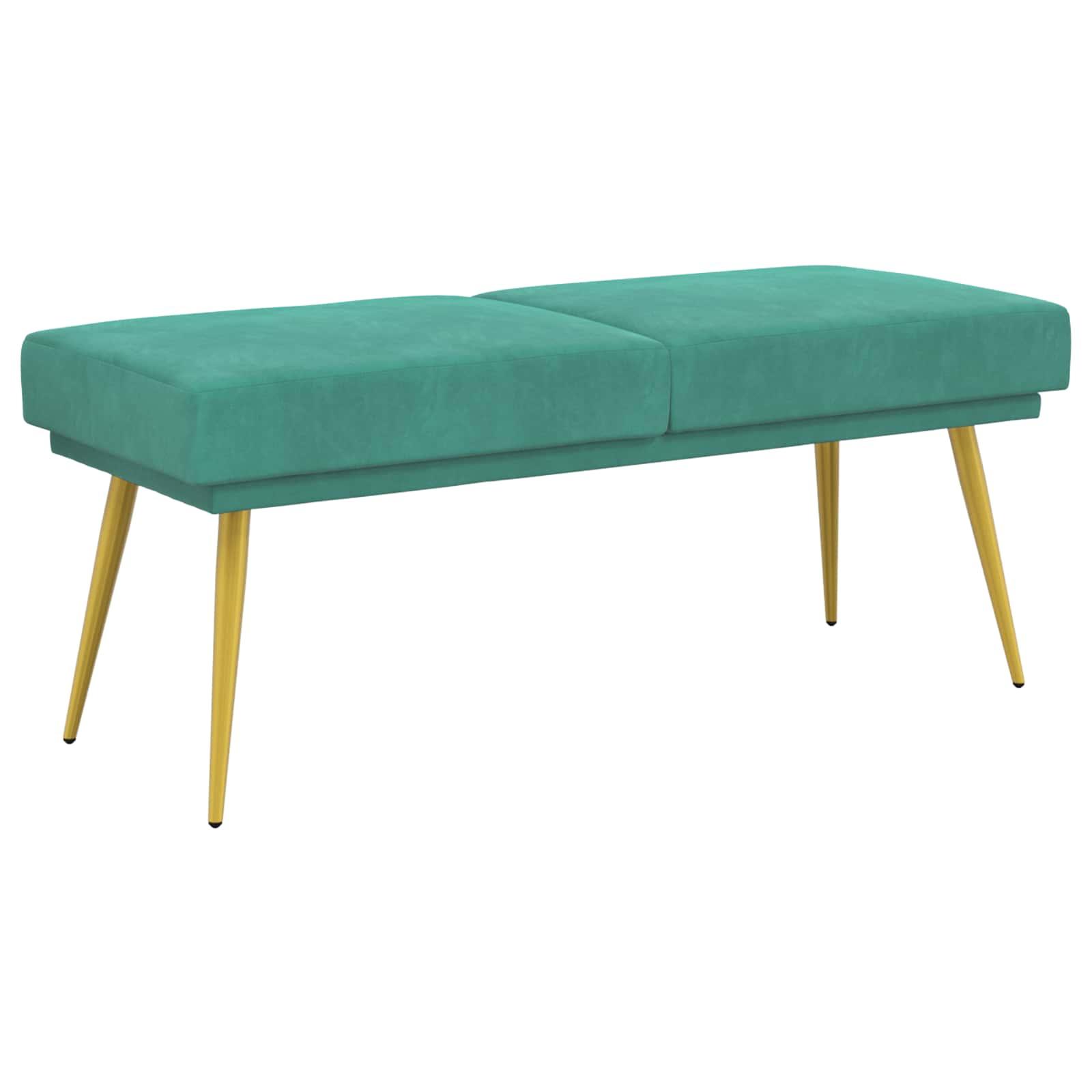 Dobbeltlagret bænk i velour - turkis 120 × 45 × 46 cm billede
