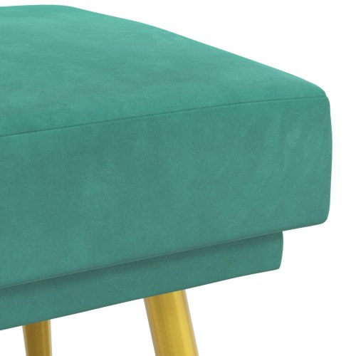 Dobbeltlagret bænk i velour - turkis 120 × 45 × 46 cm