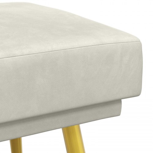 Dobbeltlagret bænk i velour - creme, 120 × 45 × 46 cm
