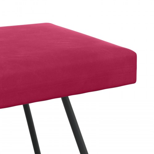 Bænk i velour - vinrød, 80 × 40 × 45 cm med krydsben