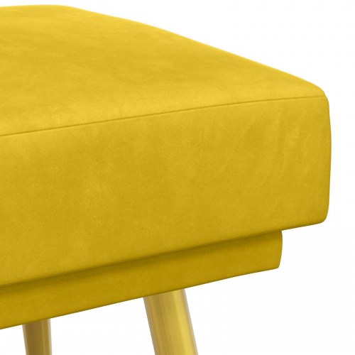Dobbeltlagret bænk i velour - gul, 120 × 45 × 46 cm