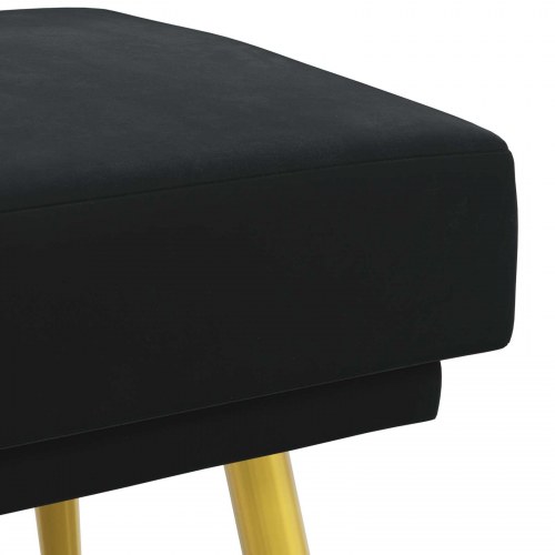 Dobbeltlagret bænk i velour - sort, 120 × 45 × 46 cm