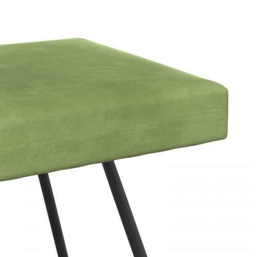 Bænk i velour - lys grøn, 80 × 40 × 45 cm med krydsben