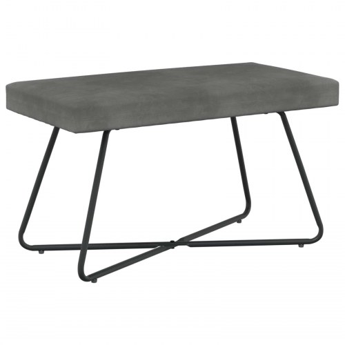 Bænk i velour - mørkegrå 80 × 40 × 45 cm med krydsben
