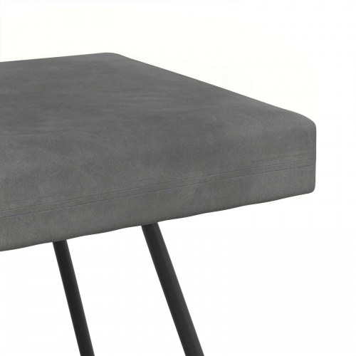 Bænk i velour - mørkegrå 80 × 40 × 45 cm med krydsben