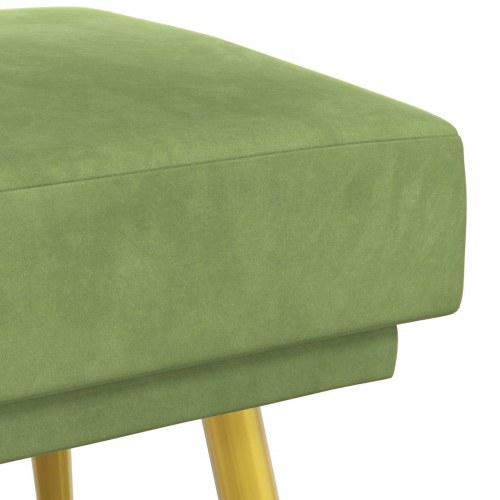 Dobbeltlagret bænk i velour - lys grøn, 120 × 45 × 46 cm