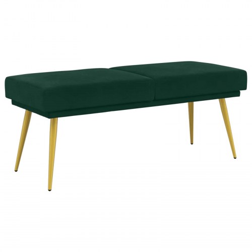 Dobbeltlagret bænk i velour - mørkegrøn, 120 × 45 × 46 cm