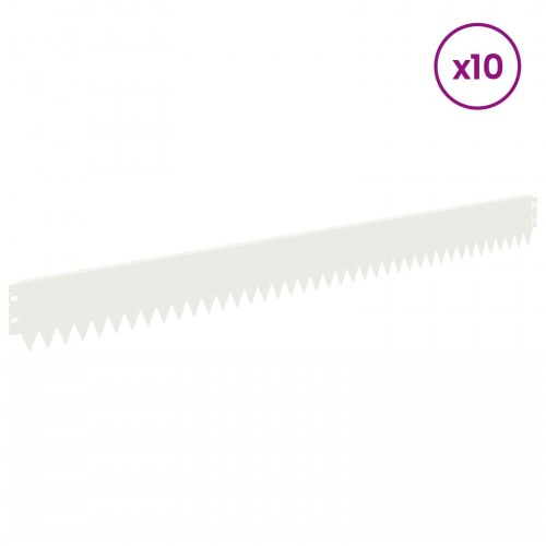 Plænekant 10 stk - 103 × 10 cm stål, hvid pulverlakeret