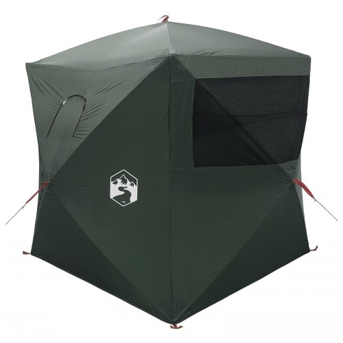 Jagttelt med tag - armygrøn 143 × 143 × 165 cm, polyester og stål