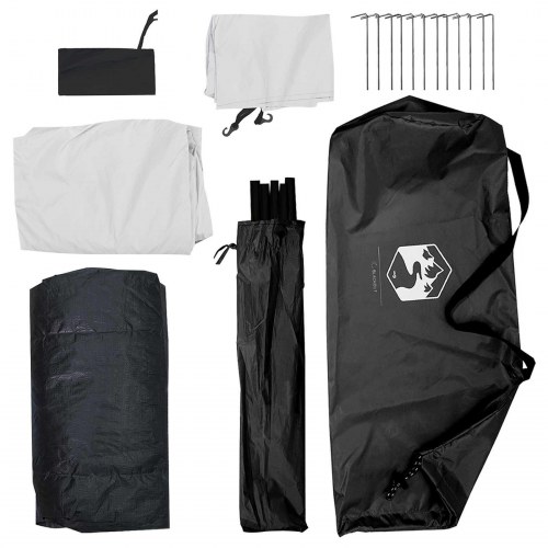 Camping telt - hvid blackout 275 × 215 × 125 cm, polyester og stål