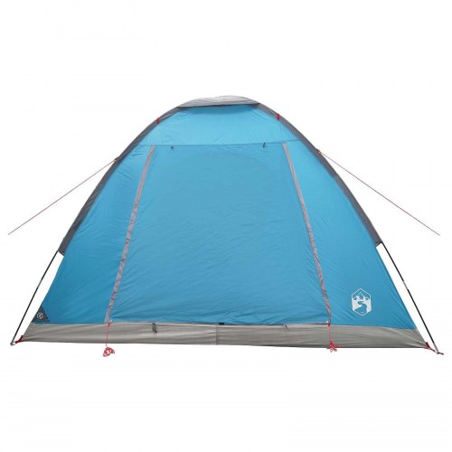 Camping telt med tag - blå 4-personers i polyester og stål