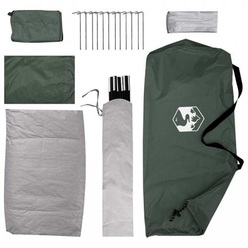 Camping telt - army grøn 275 × 215 × 125 cm, polyester og stål