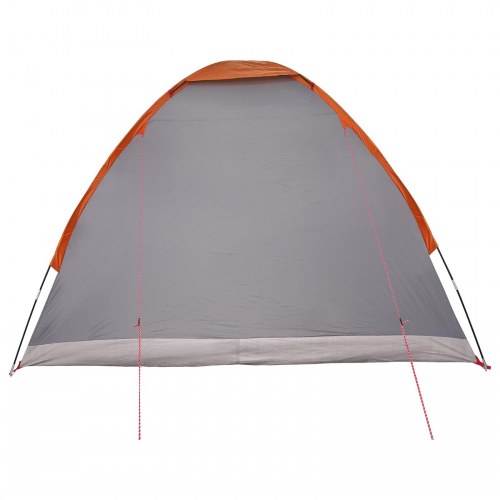 Camping telt - grå/orange 4-personers i polyester og stål