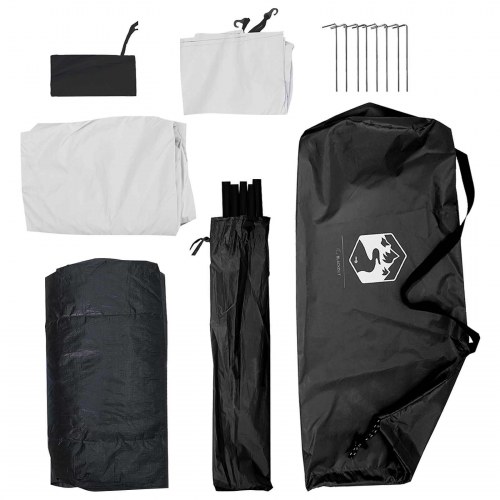 Camping telt - hvid blackout, 190 × 140 × 105 cm, polyester og stål