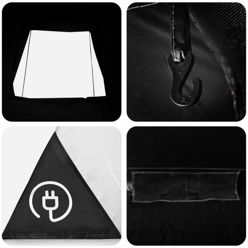 Camping telt - hvid blackout, 190 × 140 × 105 cm, polyester og stål