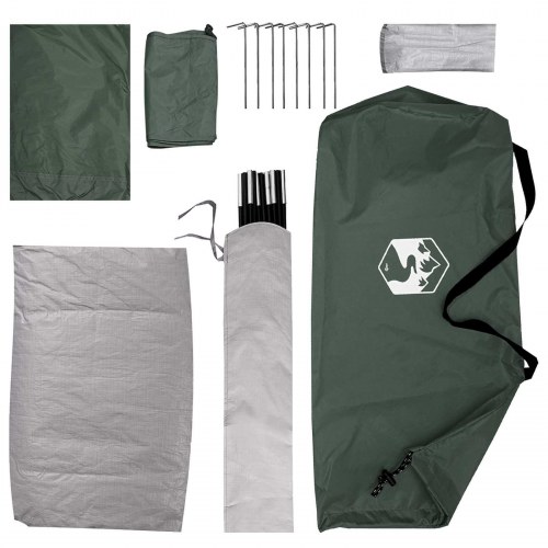 Camping telt - army grøn 190 × 140 × 105 cm i polyester og stål