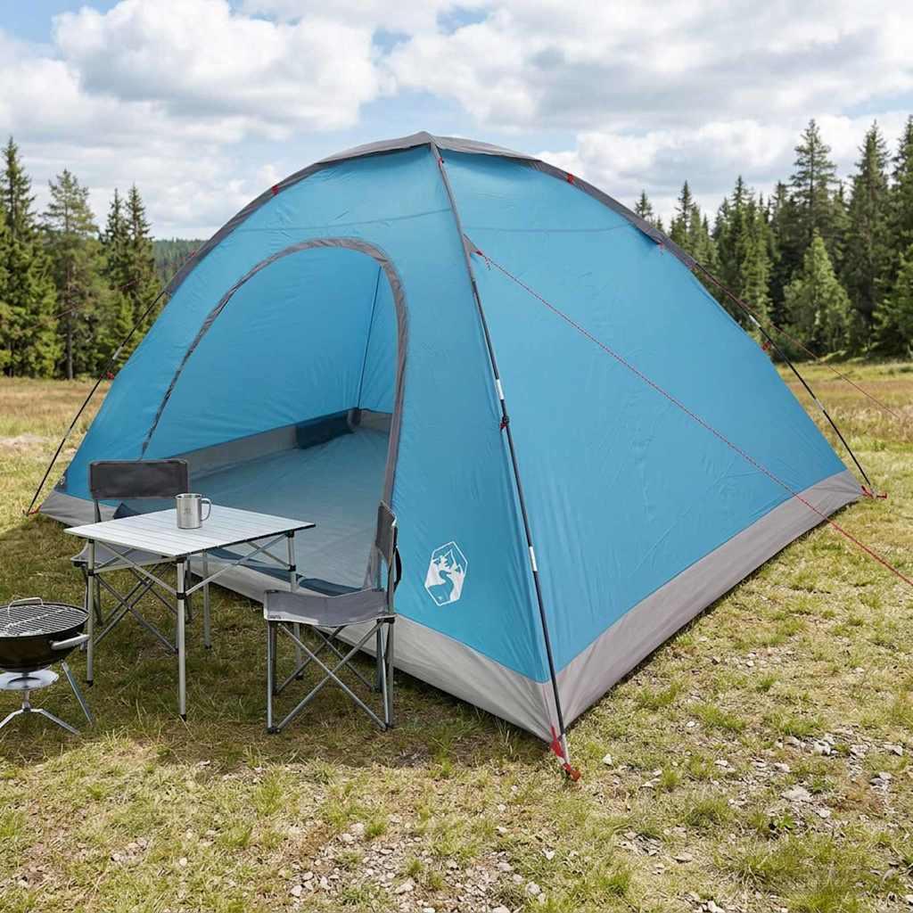 Camping telt med luftventil - blå 335 × 275 × 180 cm billede