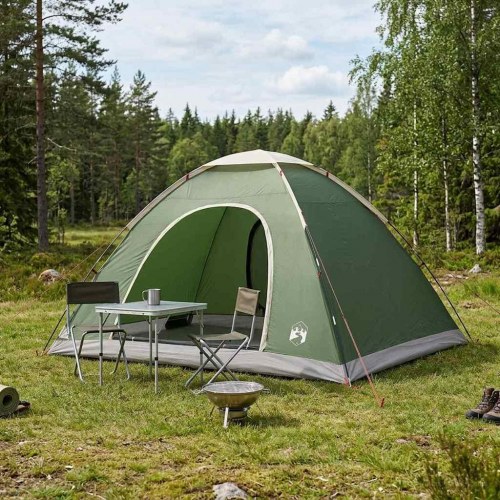 Camping telt med tag og luftventil - grøn 335 × 275 × 180 cm