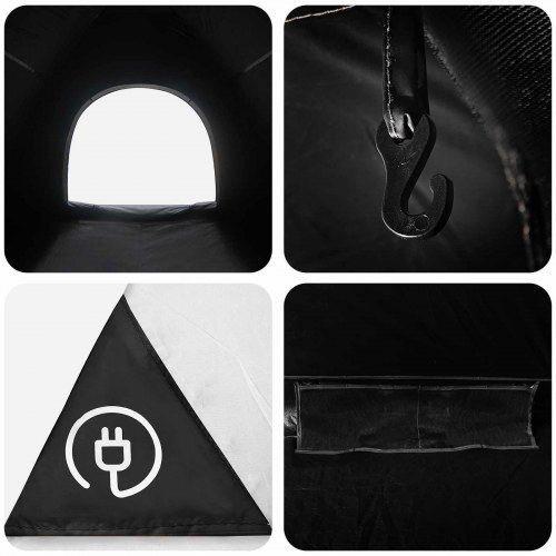 Camping telt med tag - hvid blackout 275 × 215 × 125 cm, 4-personers
