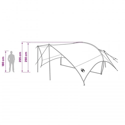 Camping tarp vandafvisende - Grøn 690 × 580 × 255 cm