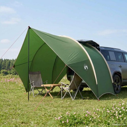 Tailgate awning - vandafvisende campingmarkise, grøn 405 × 280 × 220 cm