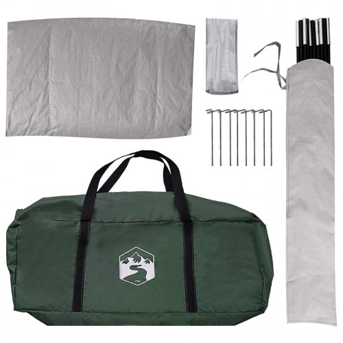 Bil-telt med tag - army grøn 239 × 210 × 210 cm, polyester og stål