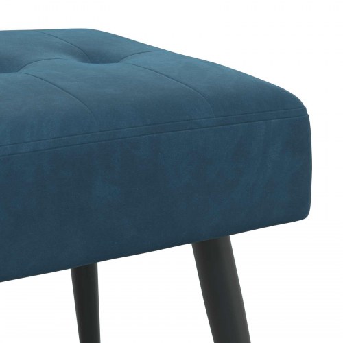 Bænk i velour med knap-tufting - blå, 110 × 40 × 46 cm