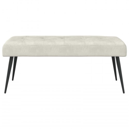 Bænk med knap-tufting i velour - creme, 110 × 40 × 46 cm