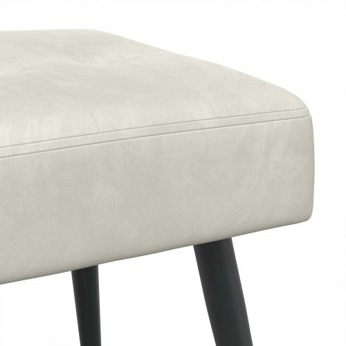 Bænk med knap-tufting i velour - creme, 110 × 40 × 46 cm