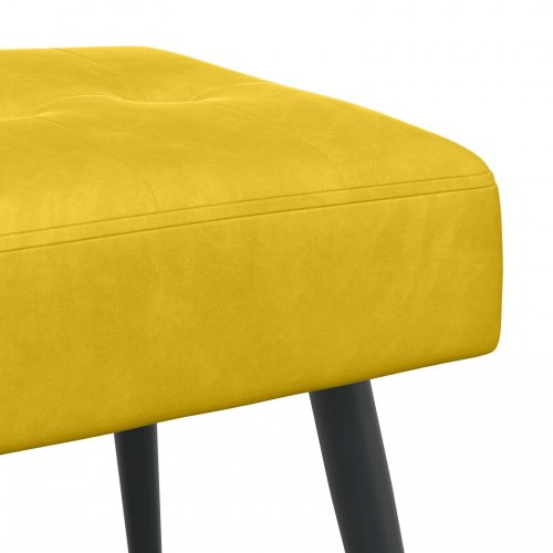 Bænk med knap-tufting i velour - gul, 110 × 40 × 46 cm